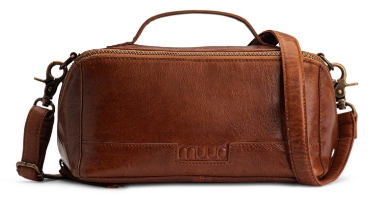 muud Cleo Crossbody-Tasche Echtleder 23x13x11cm  Rich Brown/Black/Whisky