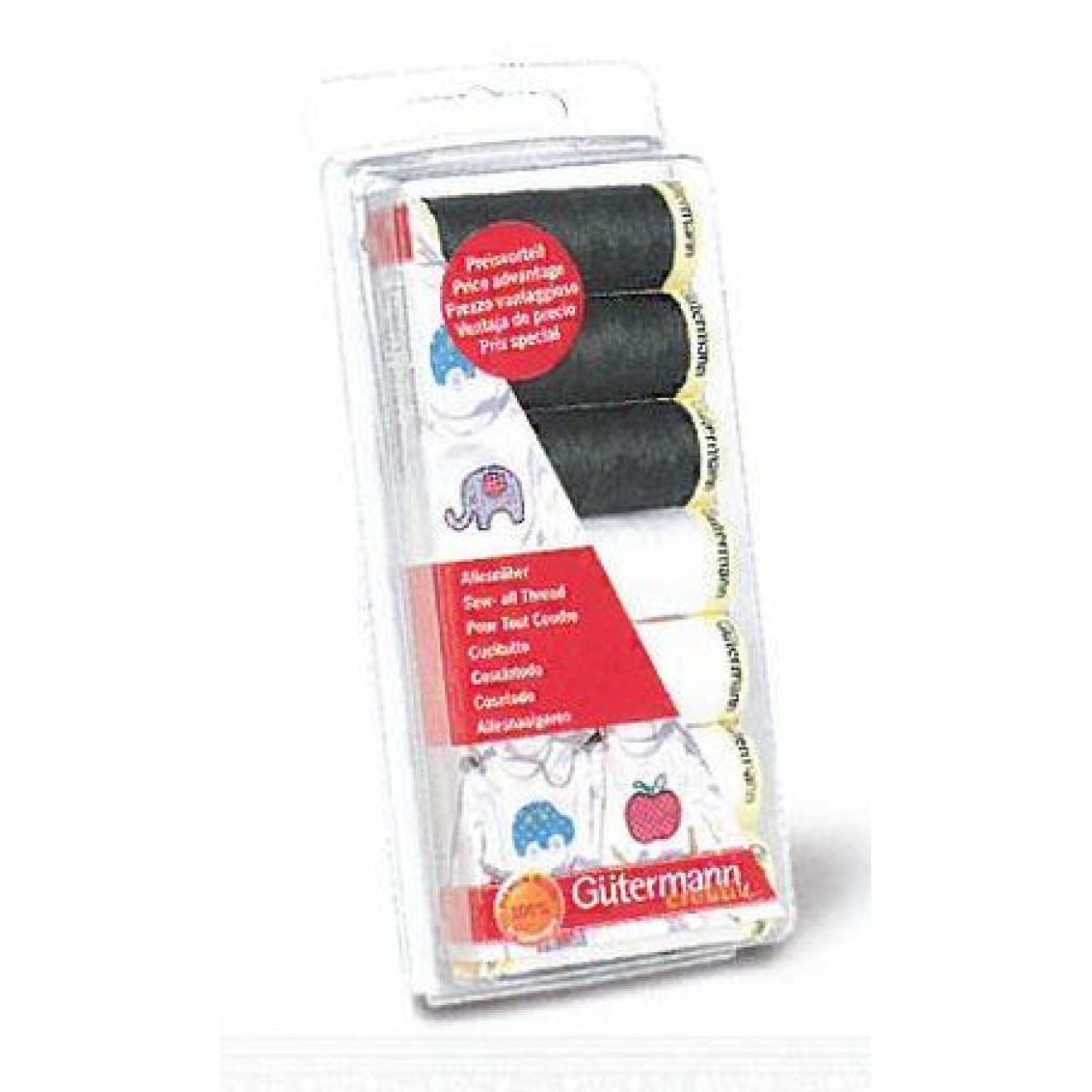 Nähfaden - Set Nähfaden - Set schwarz & weiß 162x68x20 mm sortiert 7x100 m