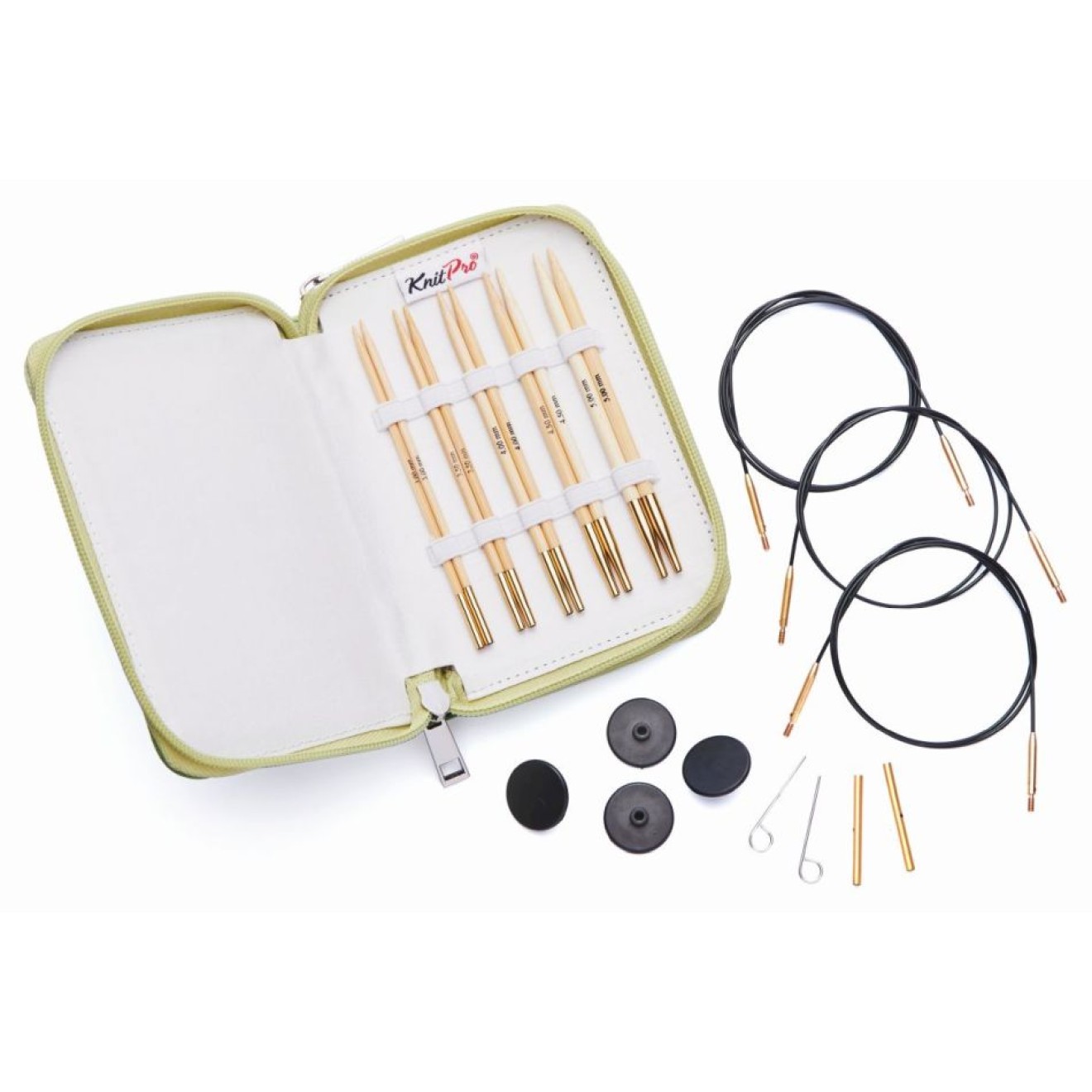 Nadelset Starter auswechselbare Nadelspitzen bamboo 5 Paar 3,00-5,00 mm