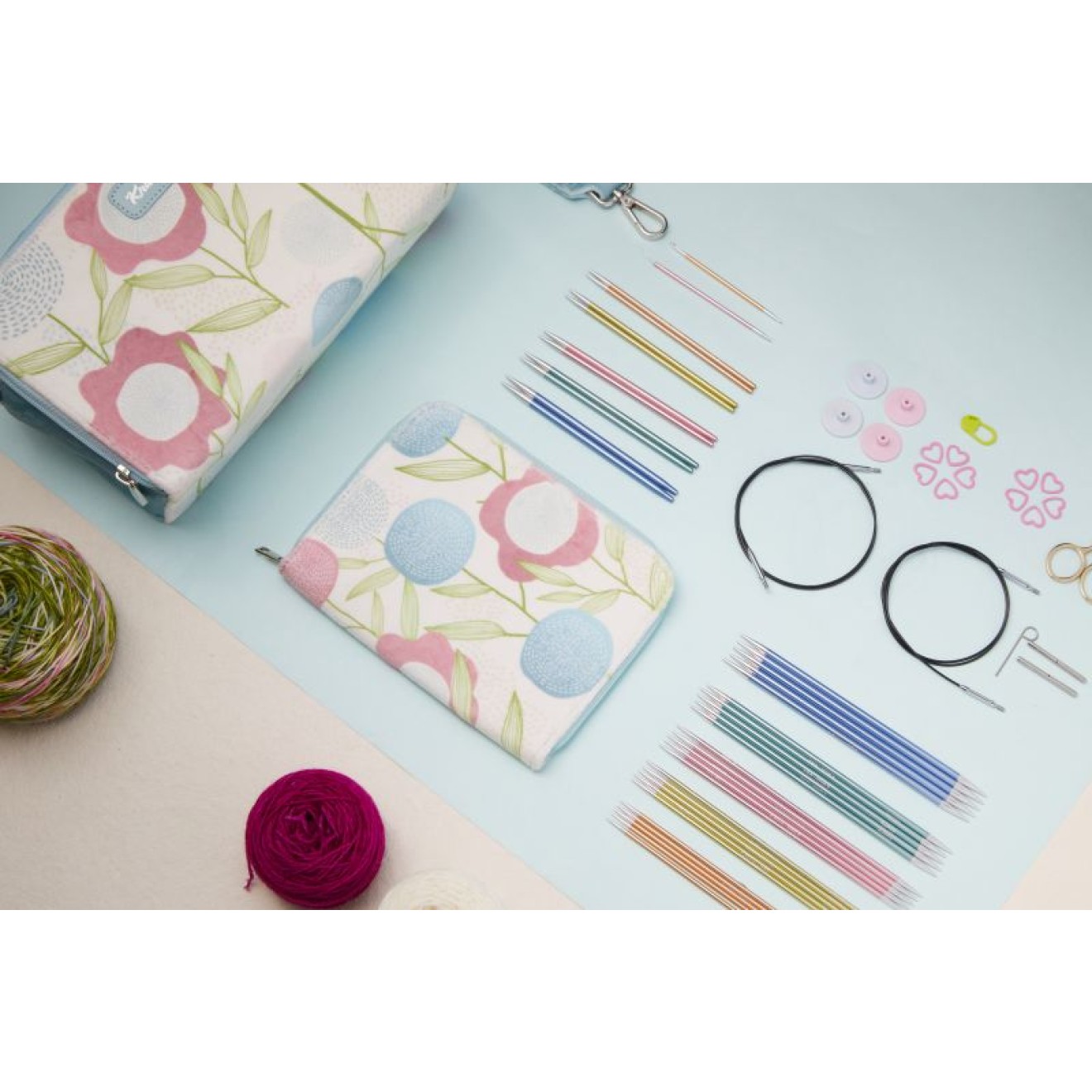 KnitPro Geschenk-Set Sweet Affair Pastell Nadelset Aluminium – austauschbare Rundstricknadeln