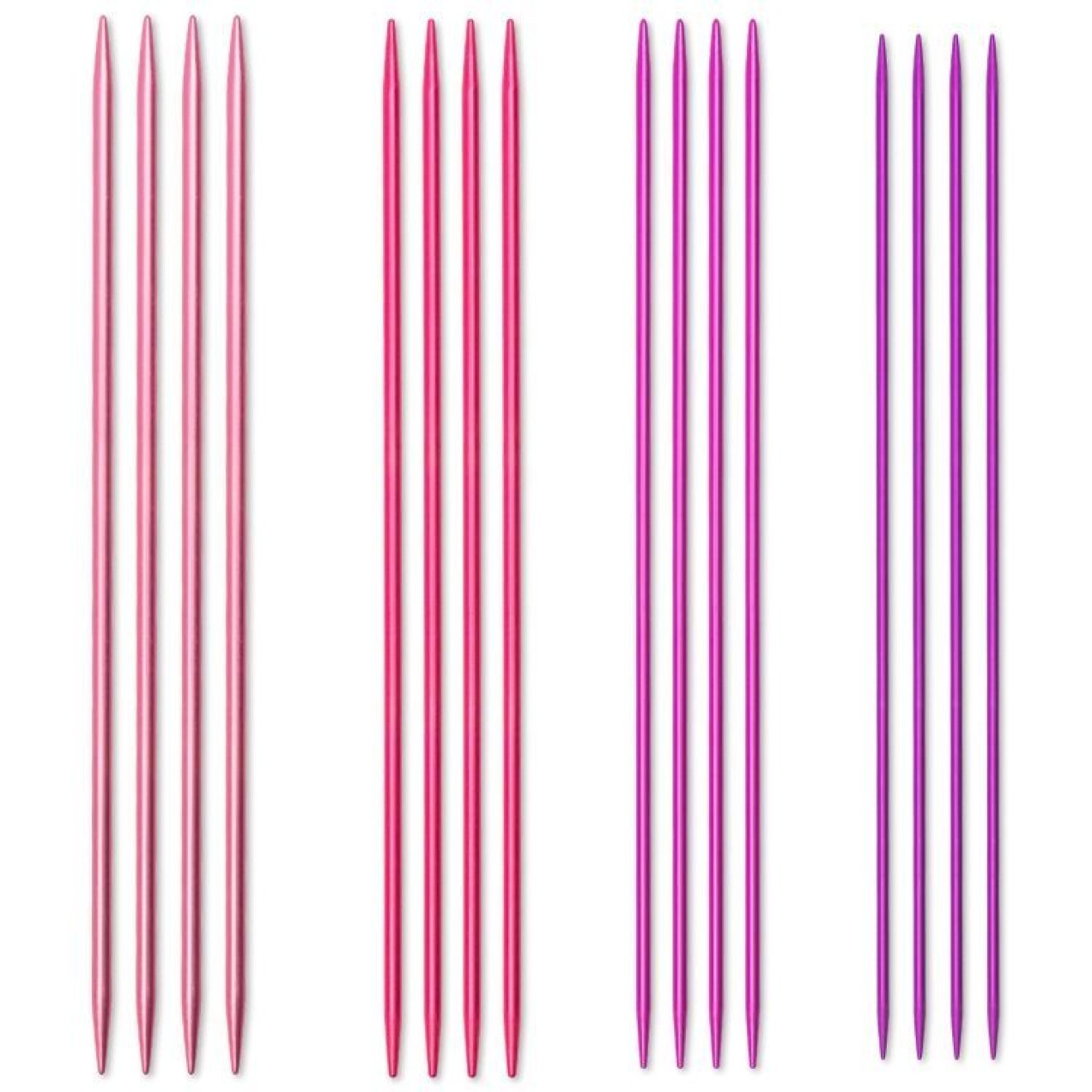 Prym Strumpfstricknadeln Set Aluminium 2,5–4,0 mm 20 cm farbig