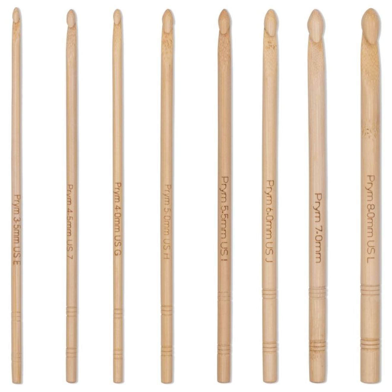 Woll-Häkelnadel BAMBUS Set 3,5 - 8 mm