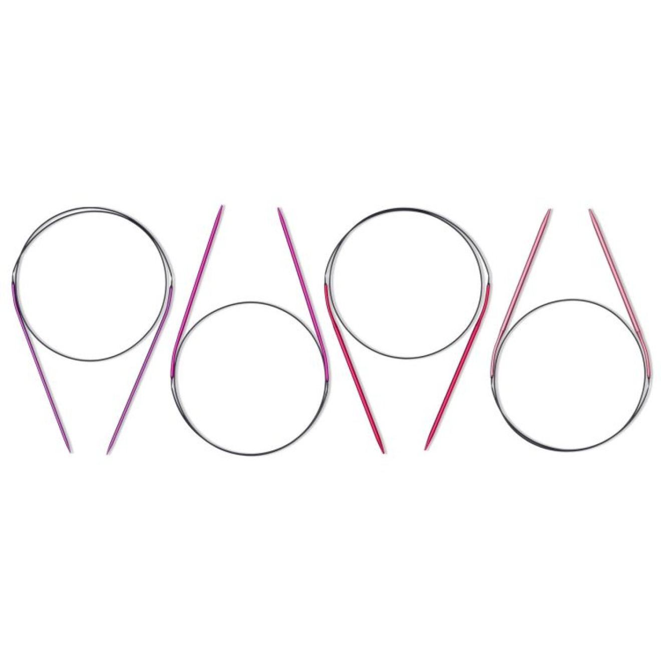 Rundstricknadel Set 2,50 - 4,00 mm 80 cm farbig Aluminium