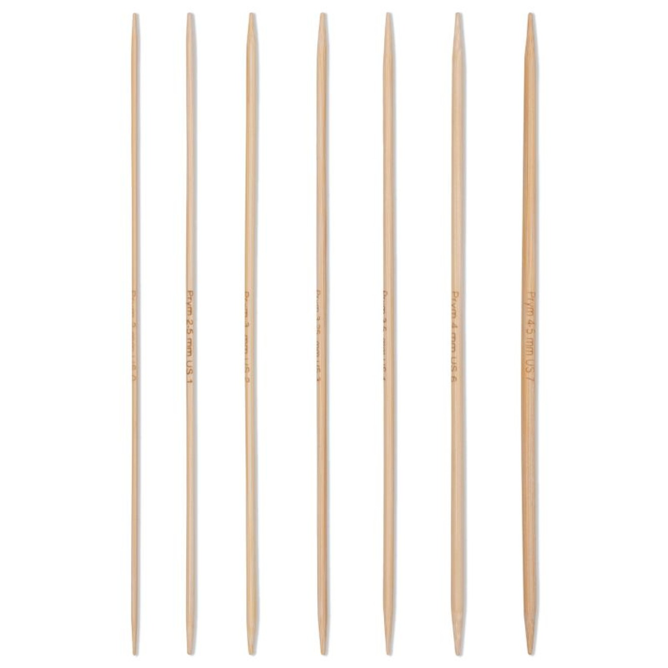 Strumpfstricknadel Bambus Set 2-4,5 mm 20 cm