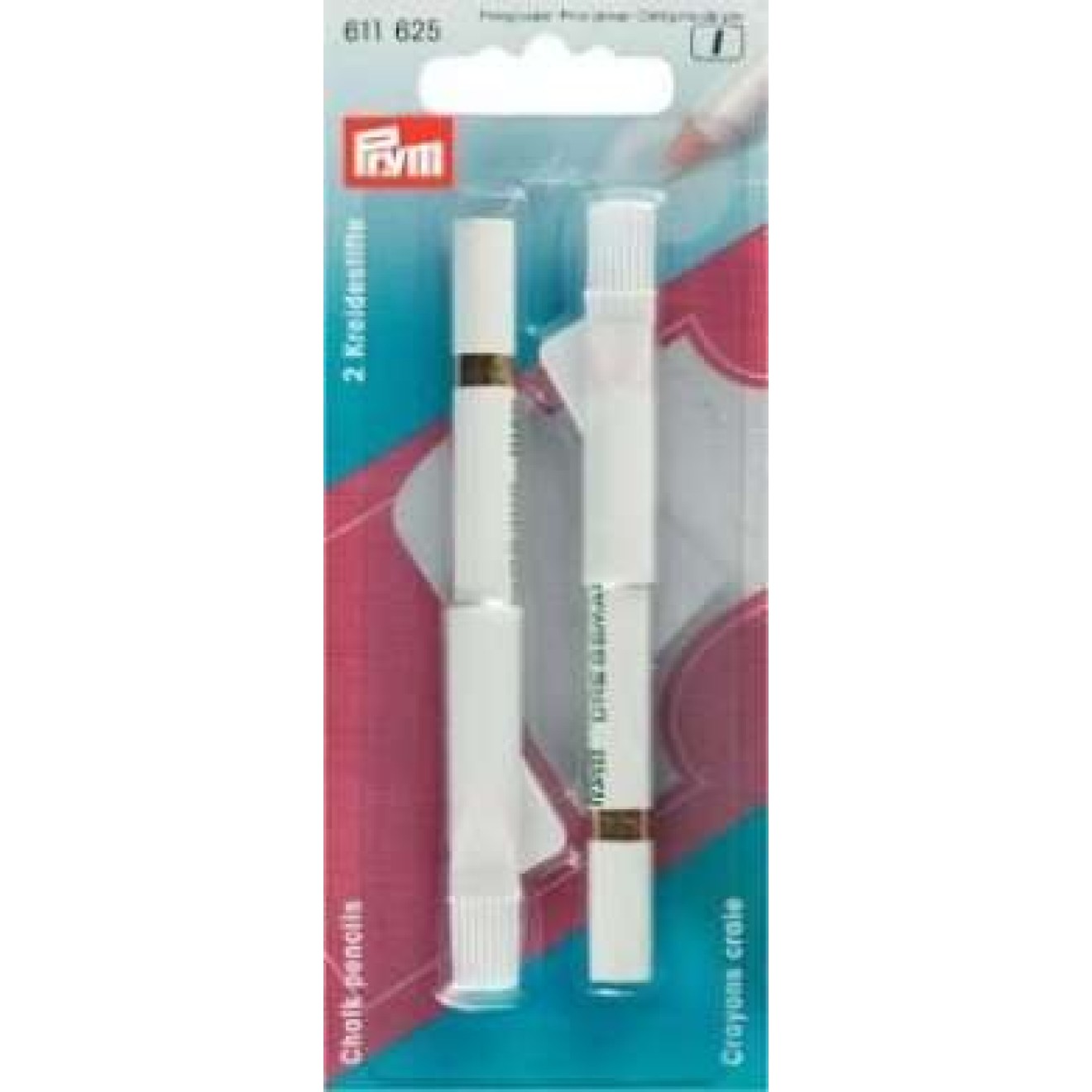 Kreidestift + Bürste weiß 2 St