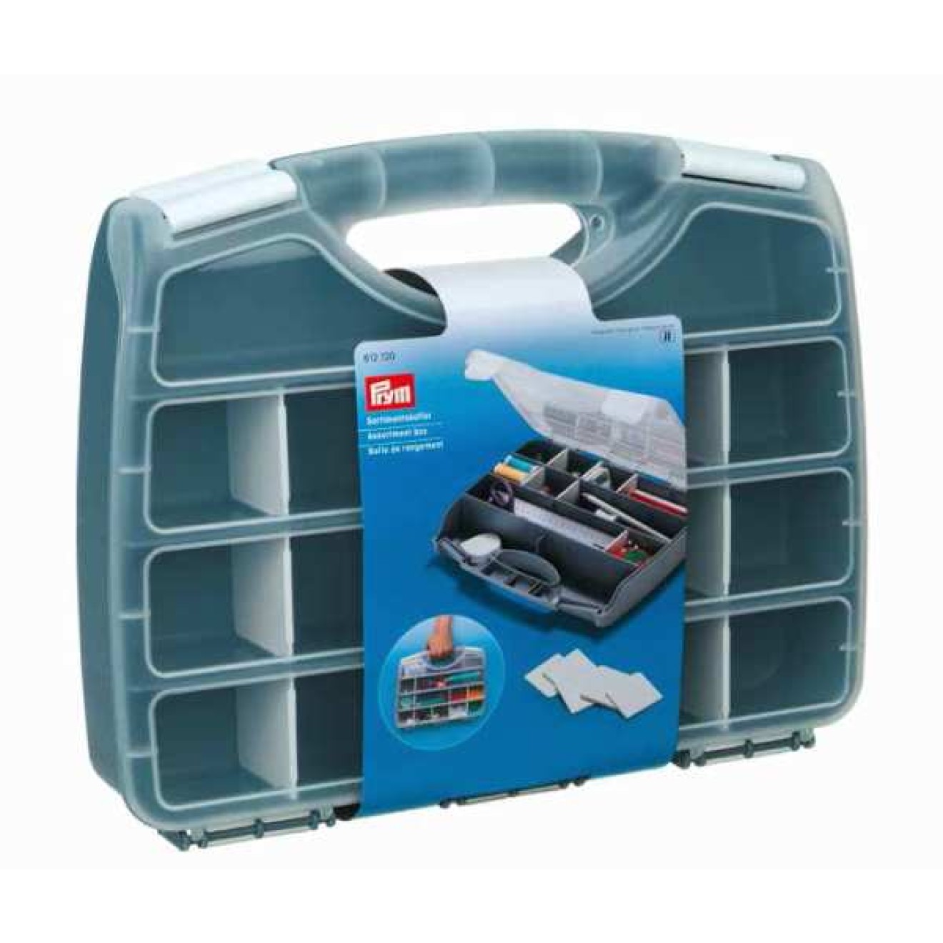 Sortimentskoffer leer 31x26x6 cm grau/transparent
