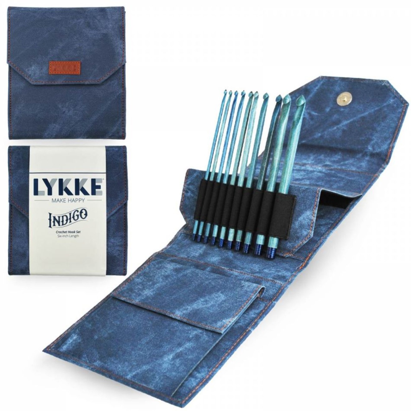 LYKKE Häkelnadelset Indigo 3,50 mm-9,00 mm 15 cm