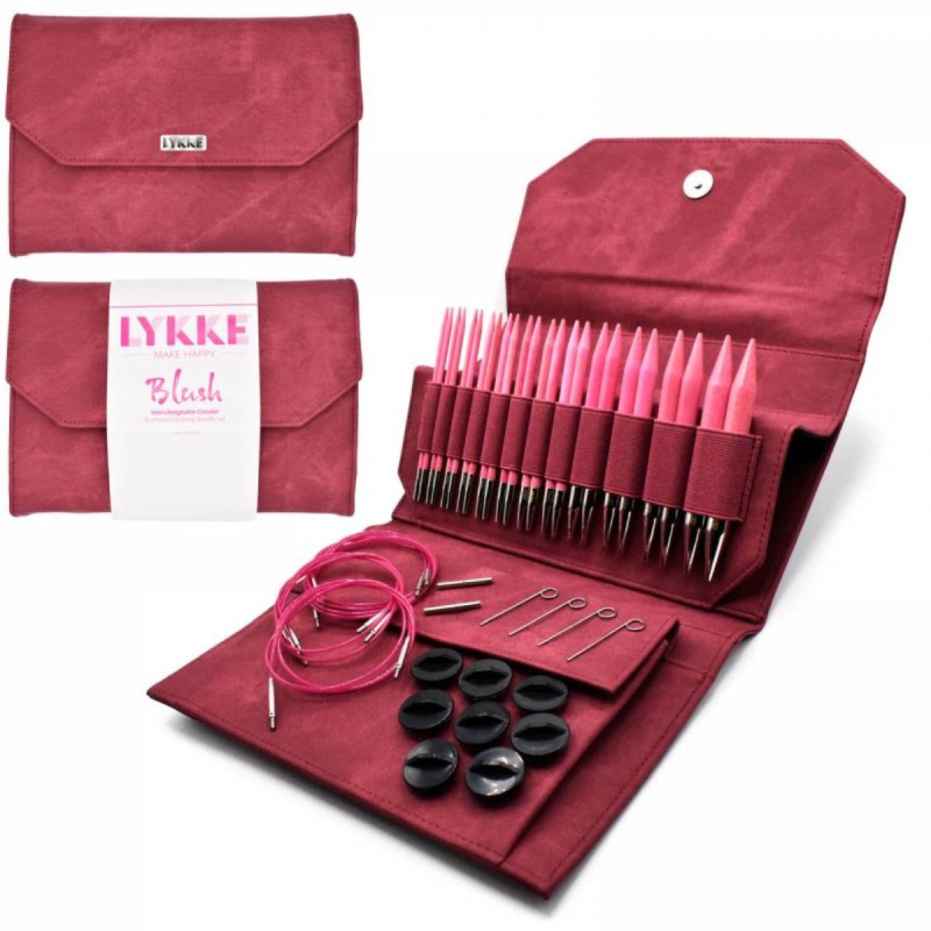 Nadelset austauschbare Nadelspitzen Blush Crimson 13 cm 3,50 mm-12,00 mm