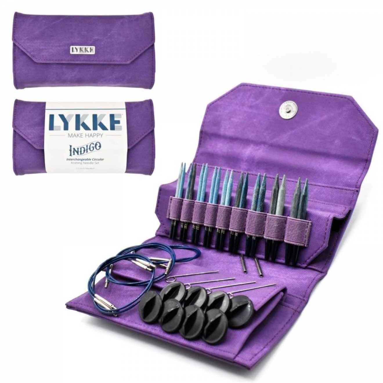Nadelset austauschbare Nadelspitzen Violet Denim 9 cm 3,25 mm-6,50 mm