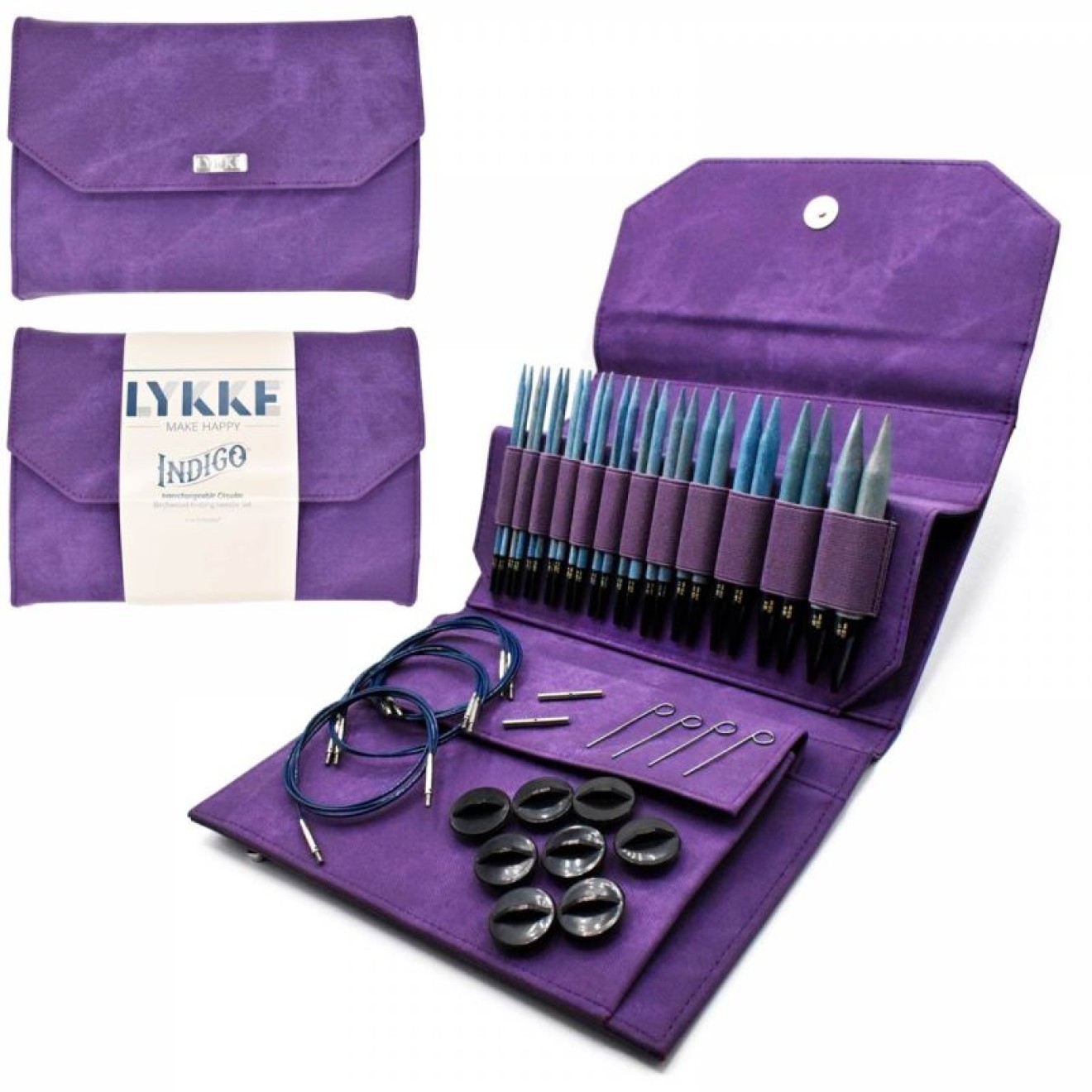 Nadelset austauschbare Nadelspitzen Violet Denim 13 cm 3,50 mm-12,00 mm