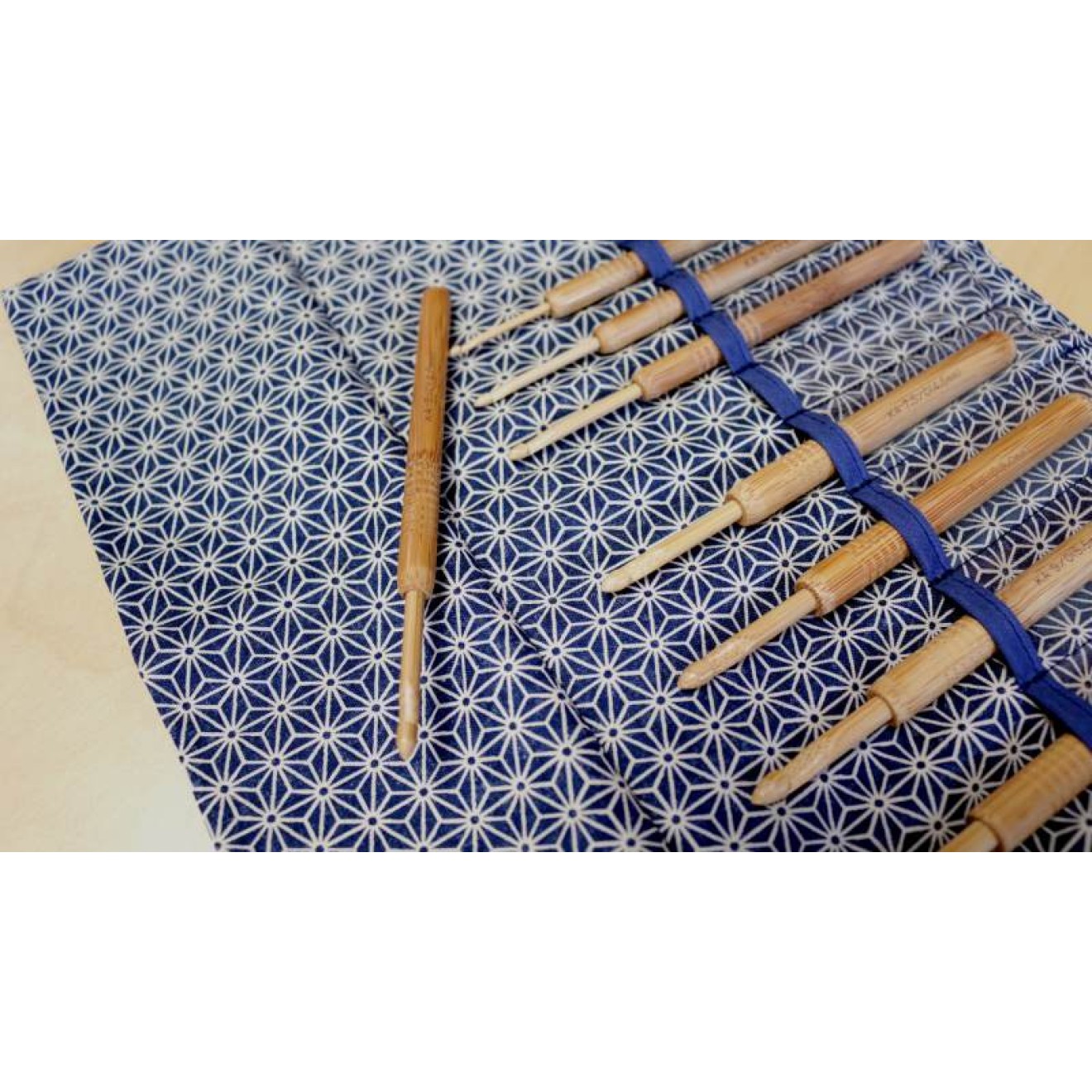 SEEKNIT Koshitsu Häkelnadel mit Bambusspitze Set 2,00 - 6,00 mm 13cm Blue