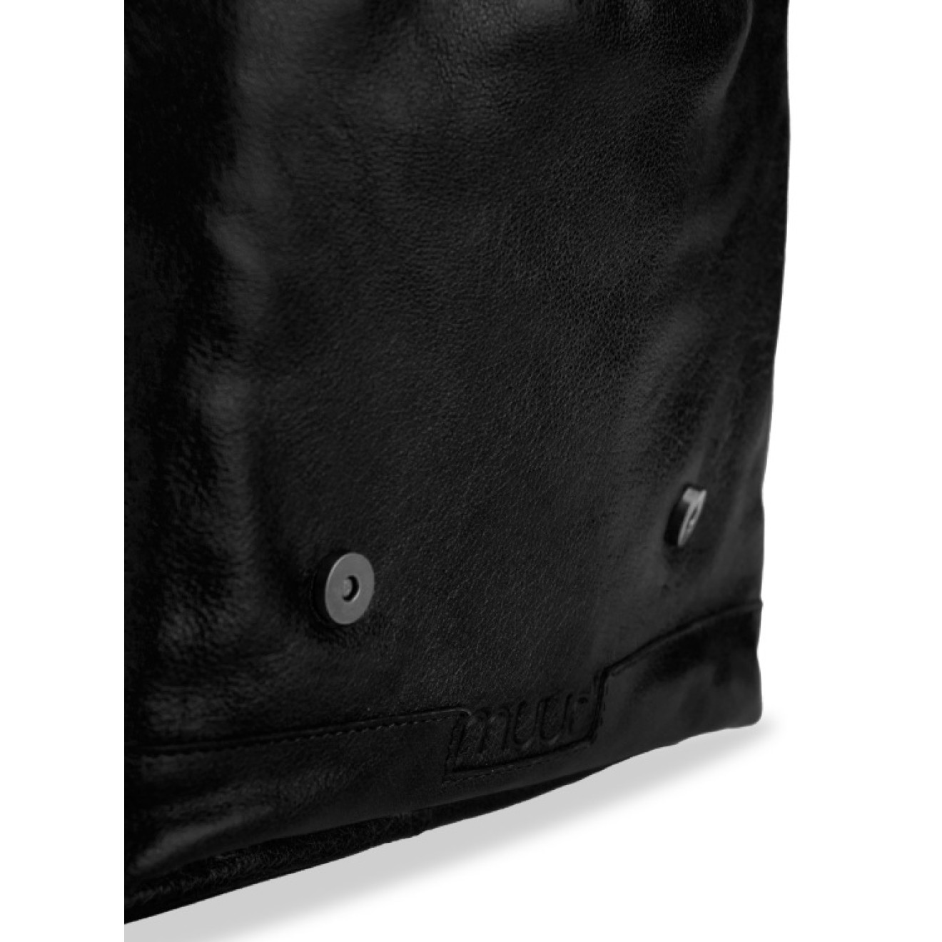 muud Leder-Stricktasche Geogina 40x30x12 cm Black