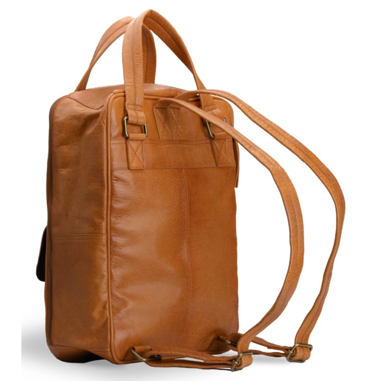 muud Leder-Stricktasche Geogina 40x30x12 cm Whisky