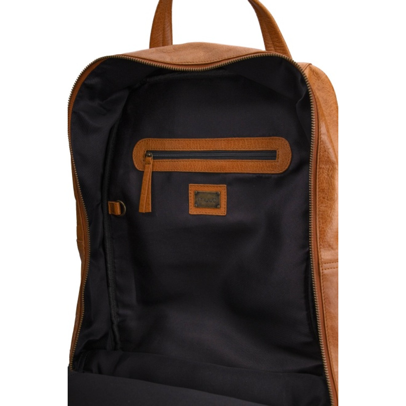 muud Leder-Stricktasche Geogina 40x30x12 cm Whisky