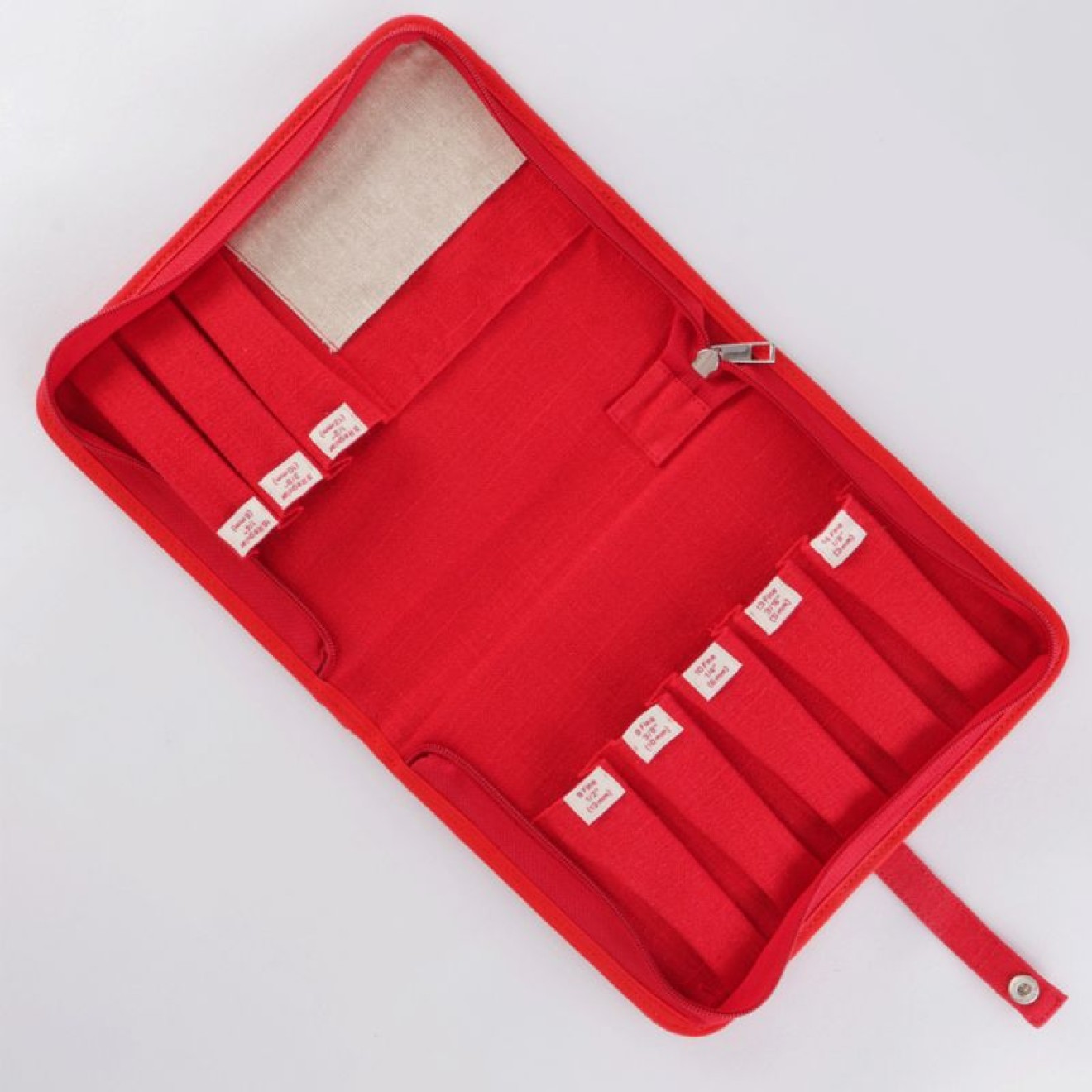 Punch Needle Etui scarlet red leer