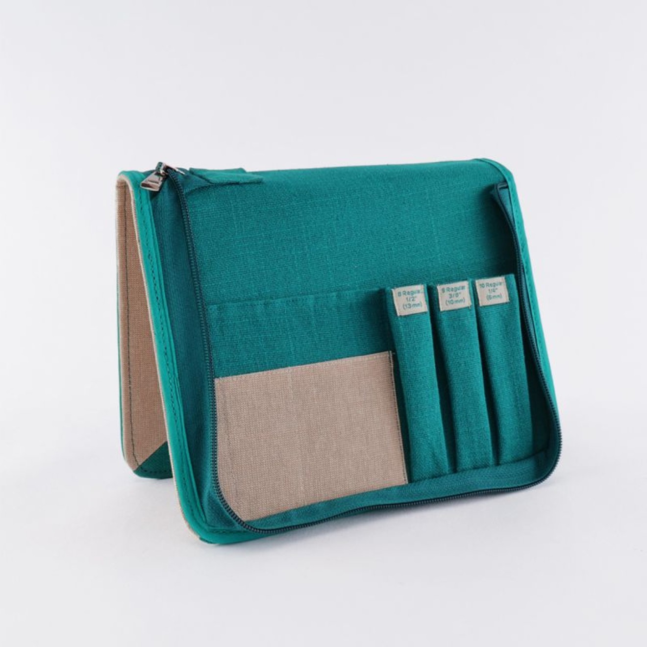 Punch Needle Etui midnight teal leer