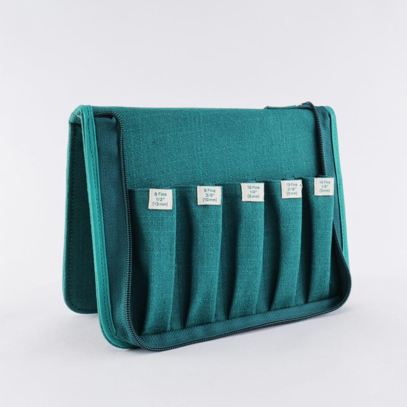 Punch Needle Etui midnight teal leer