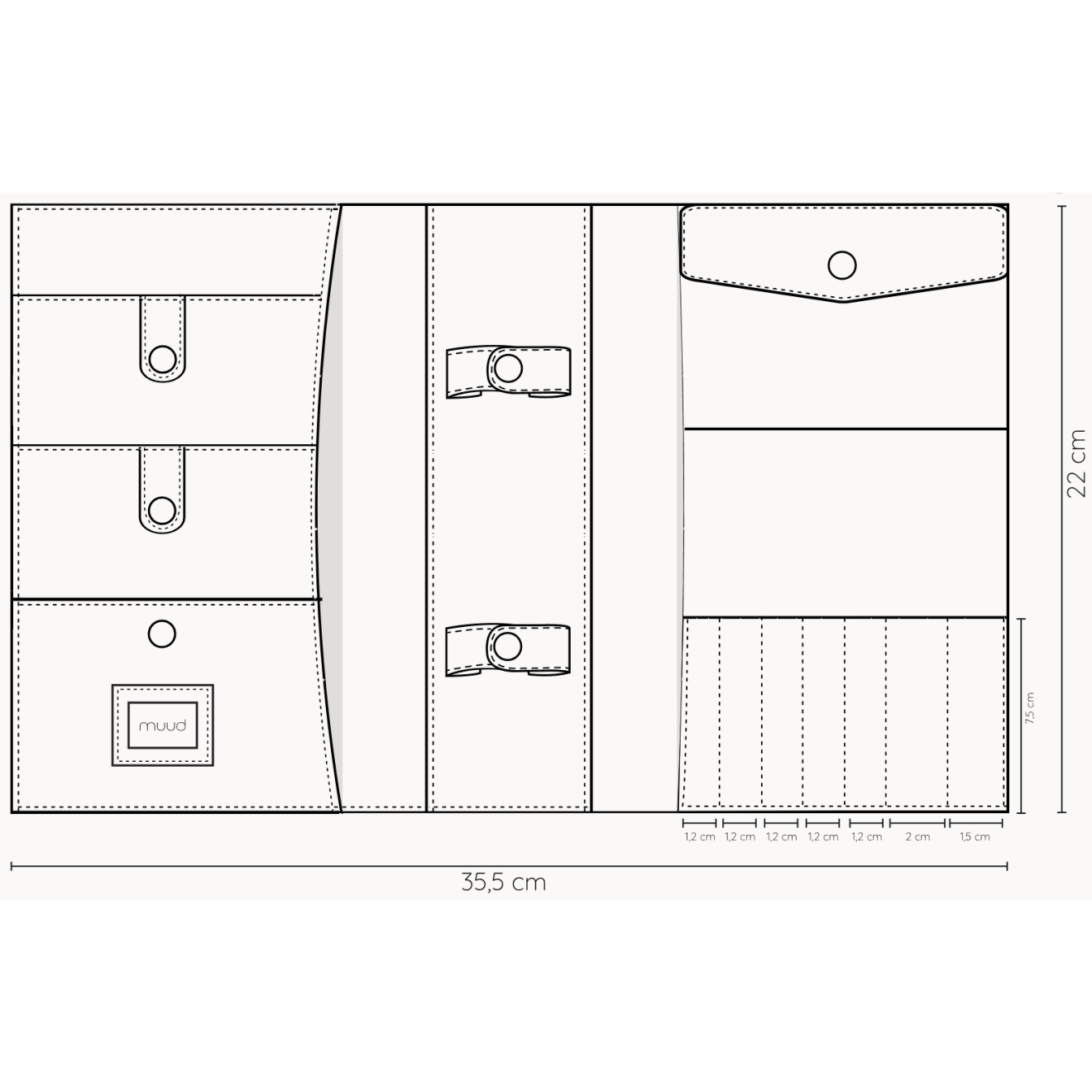 muud Carita Binder 15x22x6 cm - Whisky