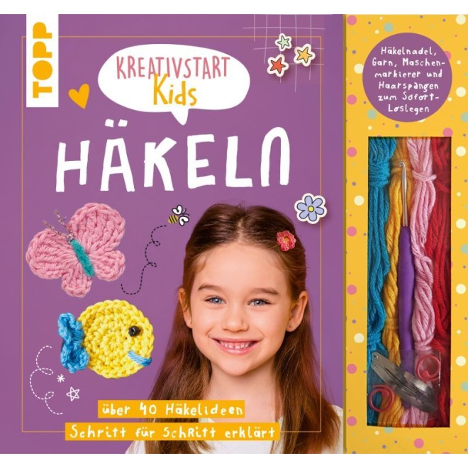 Kreativstart Kids Häkeln. Anleitungsbuch und Material