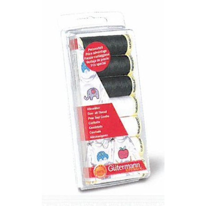 Nähfaden - Set Nähfaden - Set schwarz & weiß 162x68x20 mm sortiert 7x100 m