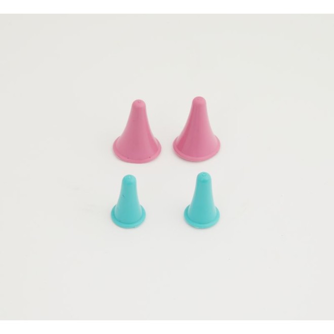 Spitzenschoner 2x blau, 2x pink 4 St
