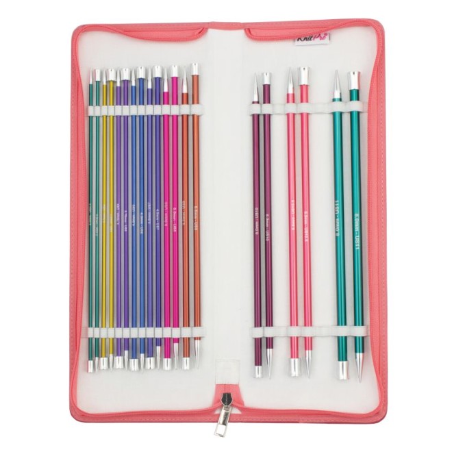 Nadelset Grande einseitig Jackenstricknadeln Zing Alu 25 cm 3,00 - 8,00 mm