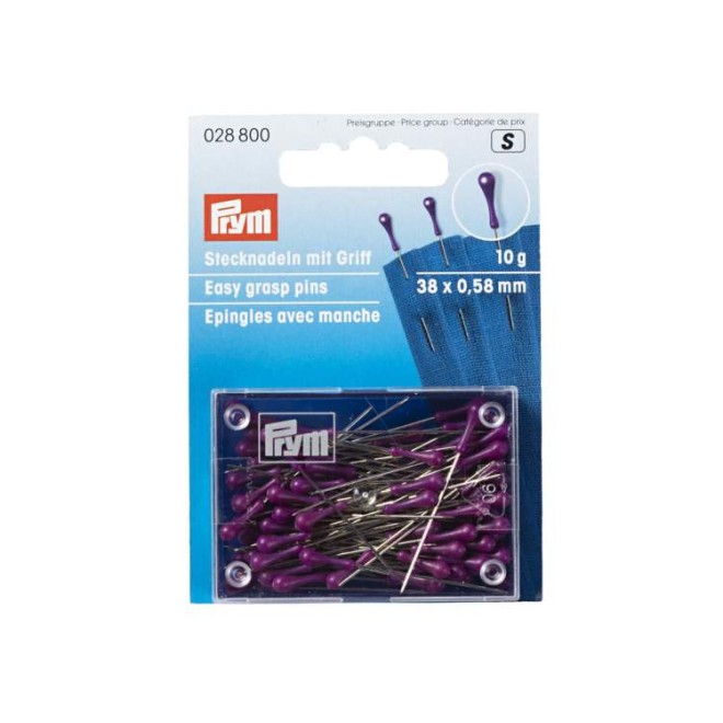 Stecknadel mit Griff 0,58x38 mm silberfarbig violett 10 g