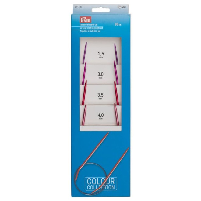 Rundstricknadel Set 2,50 - 4,00 mm 80 cm farbig Aluminium