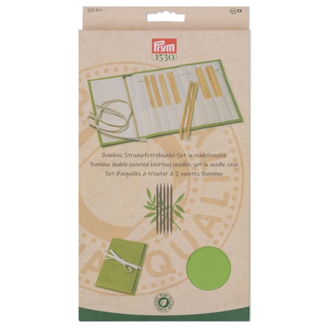 Strumpfstricknadel Bambus Set 2-4,5 mm 20 cm
