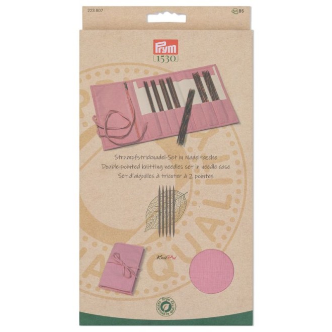 Strumpfstricknadel Natural rose 2-4,5 mm 20 cm