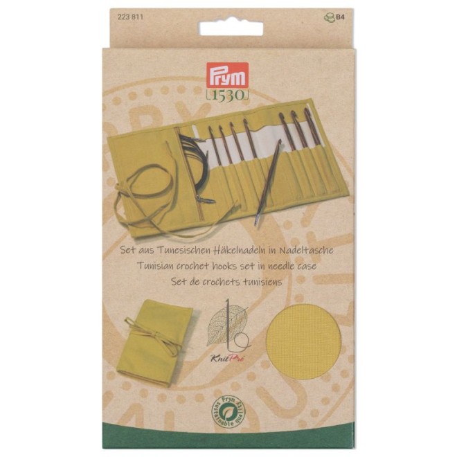 Prym Tunesische Häkelnadeln Set Senf 3,5-8,0 mm