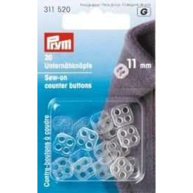 Unternähknöpfe 11 mm transparent 20 St
