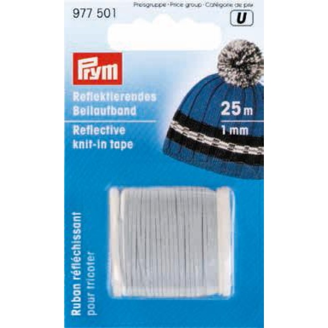 Reflektierendes Beilaufband 1,0 mm silberfarbig 25 m
