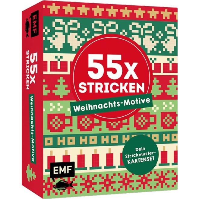 55 x stricken – Weihnachts-Motive: Deine Strickmustersammlung als Kartenset