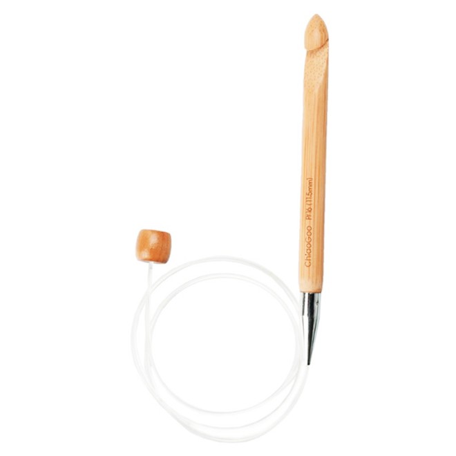 Häkelnadel Bamboo WOOD tunesisch flexibel 25,00 mm 80 cm