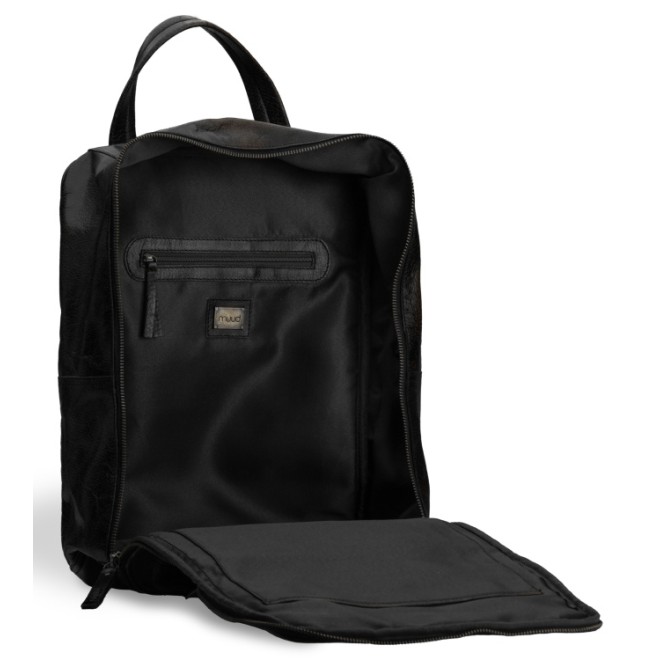 muud Leder-Stricktasche Geogina 40x30x12 cm Black