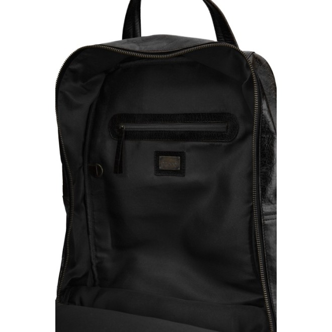 muud Leder-Stricktasche Geogina 40x30x12 cm Black