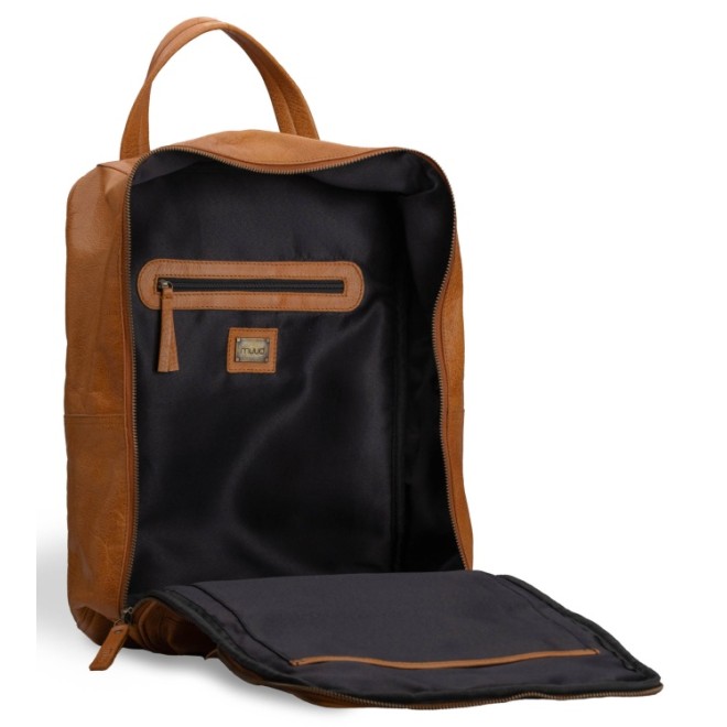 muud Leder-Stricktasche Geogina 40x30x12 cm Whisky