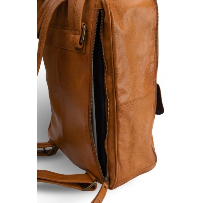 muud Leder-Stricktasche Geogina 40x30x12 cm Whisky
