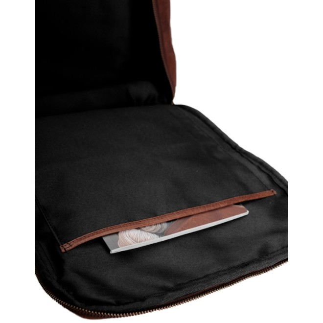 muud Leder-Stricktasche Geogina 40x30x12 cm Rich Brown