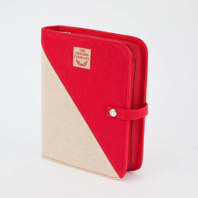 Punch Needle Etui scarlet red leer