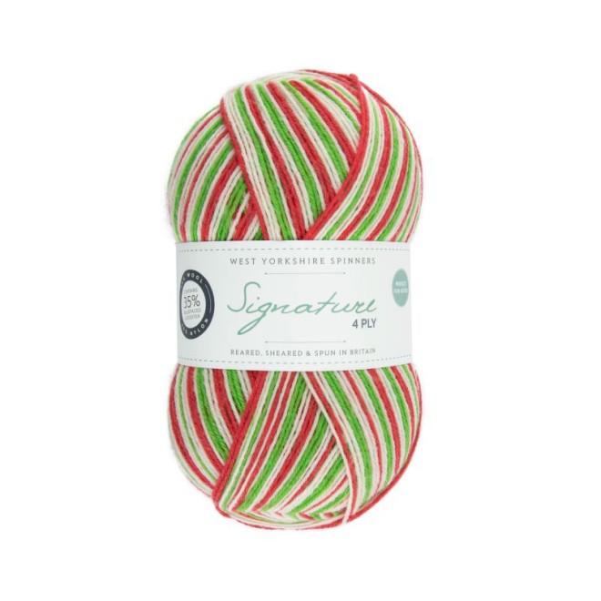 Signature 4Ply - Christmas col. 989 candy cane ca. 400 m 100 g