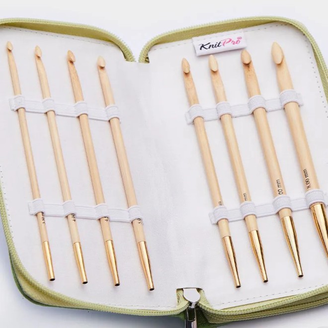 KnitPro Deluxe BAMBOO Tunesisches Häkelnadelset