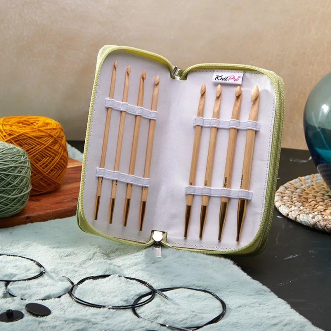 KnitPro Deluxe BAMBOO Tunesisches Häkelnadelset
