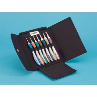 addi-Swing Etui schwarz Häkelnadeln ALU 2,00-8,00 mm 16 cm sortiert 7 St