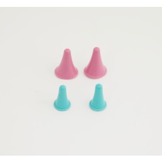 Spitzenschoner 2x blau, 2x pink 4 St