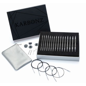 Nadelset Deluxe auswechselbare Nadelspitzen Karbonz Box of Joy, 8 Paar 3,5 - 8,0 mm