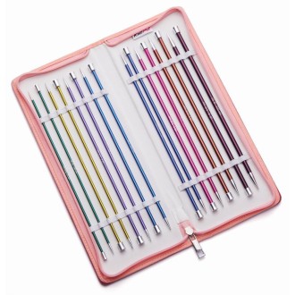 Nadelset Deluxe Jackenstricknadeln ZING Alu 25 cm, 8 Paar 2,5 3,0 3,5 4,0 4,5 5,0 5,5 6,0 mm