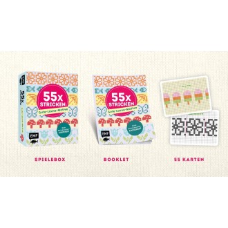 55 x stricken – Gute-Laune-Motive: Deine Strickmustersammlung als Kartenset