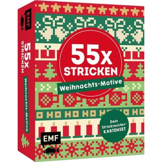 55 x stricken – Weihnachts-Motive: Deine Strickmustersammlung als Kartenset
